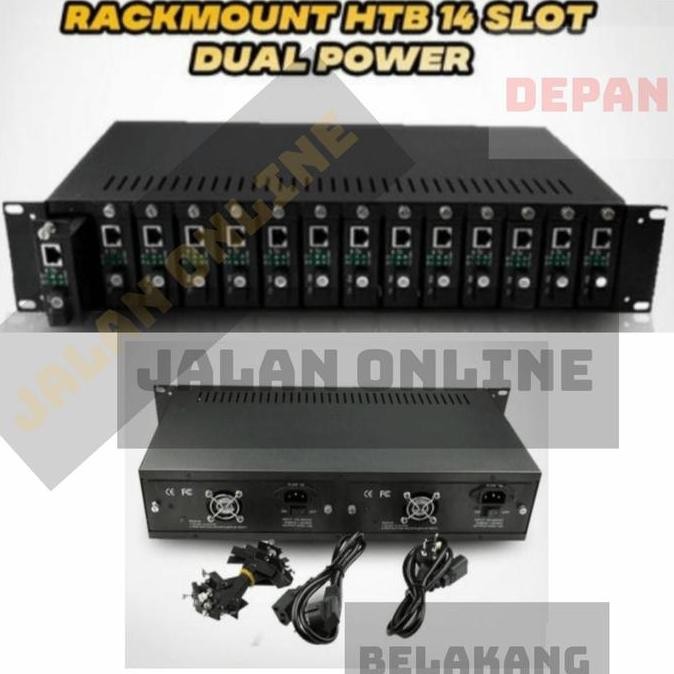 Mount Rack Media Converter Htb 2U 14 Slot Dua Power Supply New Stok
