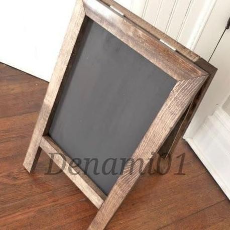 

PAPAN TULIS KAPUR 2 MUKA PAPAN BOARD KAYU PAPAN MENU CAFE DEKORASI lm