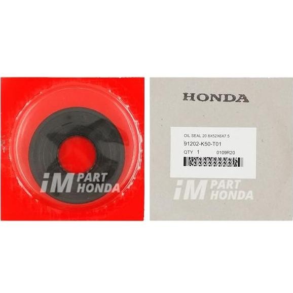 91202-K50-T01 Oil Seal Sil Kruk As Kiri 20.8X52X6X7.5 Beat Esp K25 Pop Eco Street K81 Scoopy Esp K16