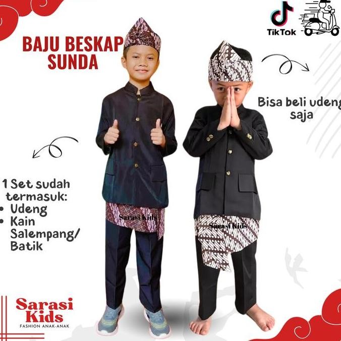 Baju Adat Sunda Beskap Jawa Sunda Jas Hitam Anak Kostum Adat Sunda