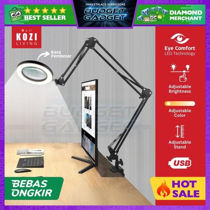

TaffLED Lampu Baca LED Klip Kaca Pembesar 8x Tri Color 12W 1200lm la