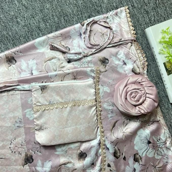 Sale Silky Muslimstore Mukena Motif Dewasa  Armanisilk 2In1 Traveling  Bawahan Polos Rendah Kecil  C