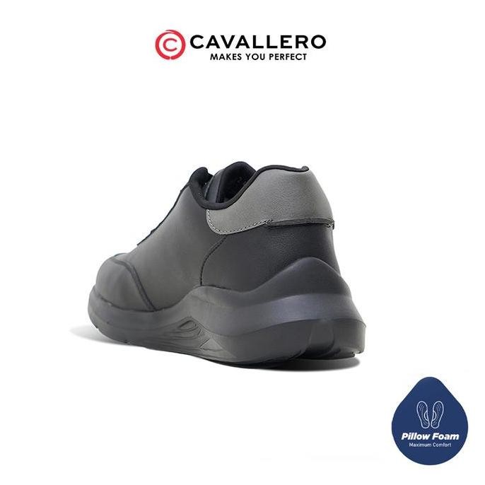 Sepatu Pria Casual Sneakers Cavallero Romano Hitam