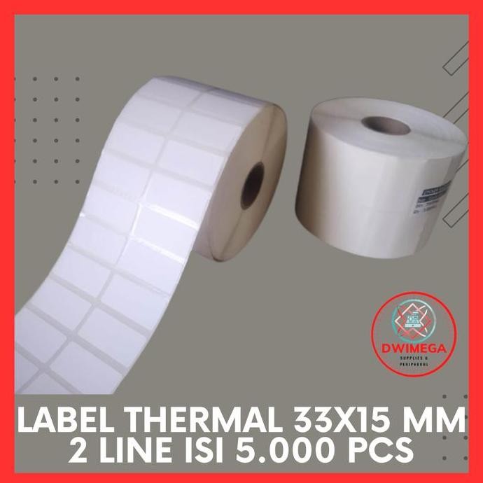 

PROMO Label / Sticker Barcode Thermal 33X15mm 2 Line ISI 5.000 PCS