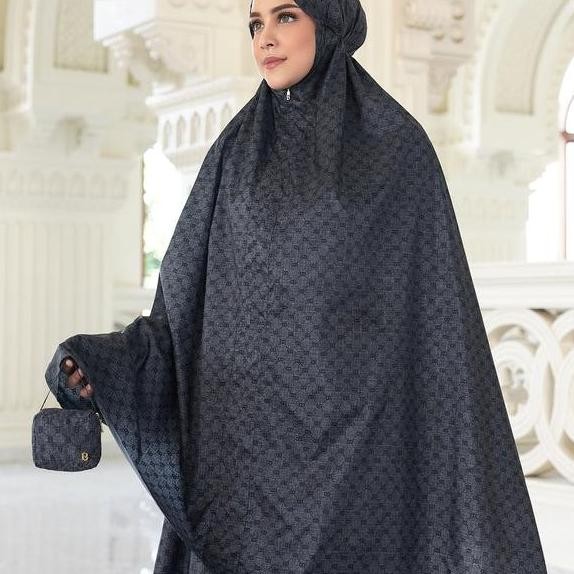Sale Mukena Buttonscarves Monogram Mini Capsule Prayer Robe - Black