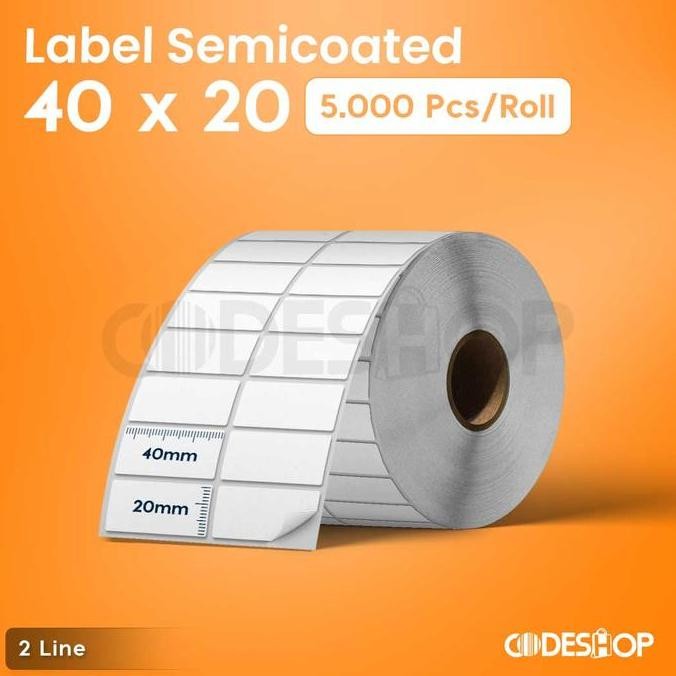 

HARGA DISKON LABEL BARCODE 40X20 STICKER HARGA 40 X 20 SEMICOAT ISI 5.000 PCS MURAH