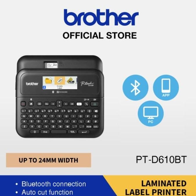 

Brother Printer Label Pt-D610Bt Label Maker Pc Connectable New Stok