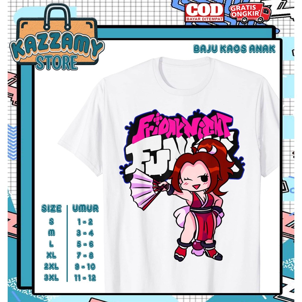 Kaos Anak 3D Baju Anak FNF Friday Night Funkin Girlfriend Mai Cosplay - Kaos Anak 3D Funkin FNF - Ka