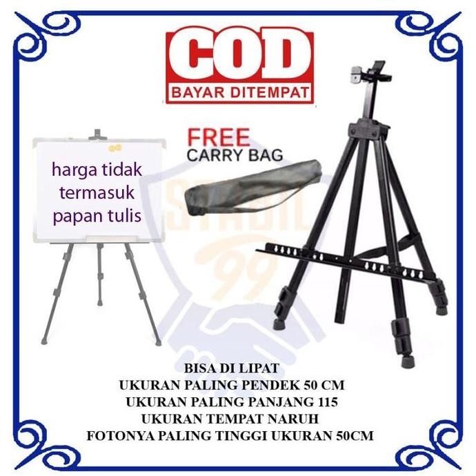 

BEBAS ONGKIR - Tripod Lipat Portable Papan Tulis Standing Whiteboard Alumunium White Board