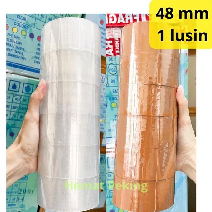 

JUAL Lakban Bening Coklat 48 mm 90yard 1 Lusin (12 pcs)