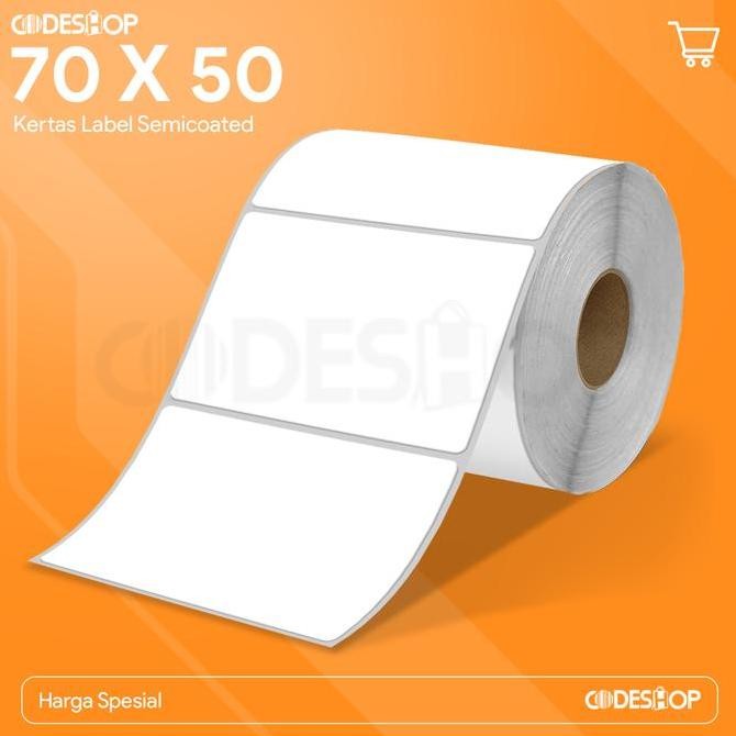 

PROMO KERTAS STIKER UKURAN 70 X 50 SEMICOATED - KERTAS LABEL 70X50