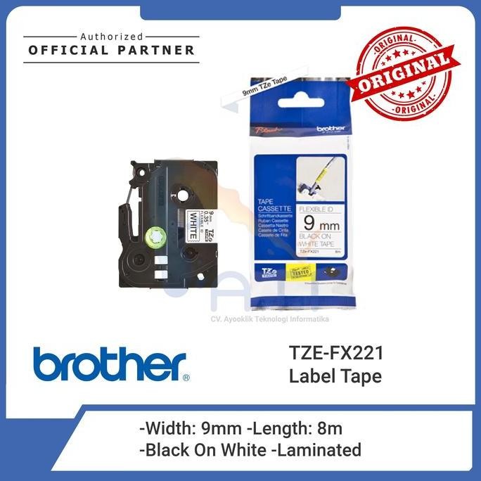 

HOT PROMO BROTHER Label Tape TZE FX221 Flexible 9mm Black On White