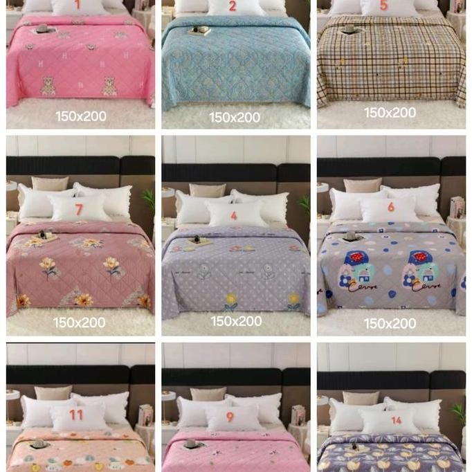 SELIMUT KAIN BEDCOVER KATUN TIPIS BORDIR HALUS