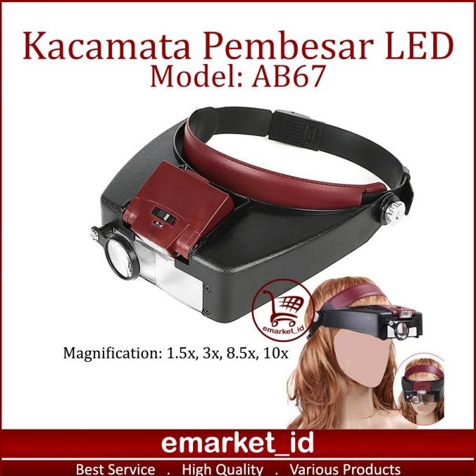 

Kacamata Pembesar LED AB67 / Kaca Mata Servis / Lampu Reparasi
