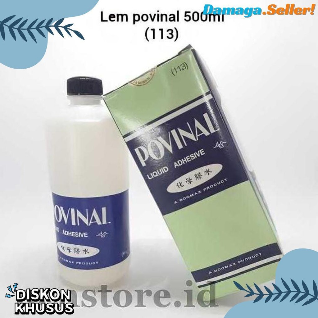 

(Pcs) Lem Povinal 113 Besar 500Ml / Lem Kertas Cair Refill Diskon Setengah Harga