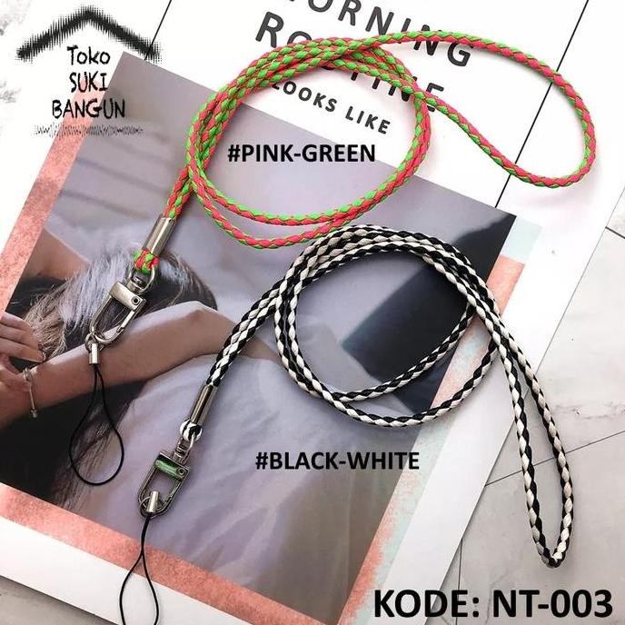 

READY Tali Lanyard Name Tag ID Card Strap Elastic Leather DUAL Color NT-003 NEW