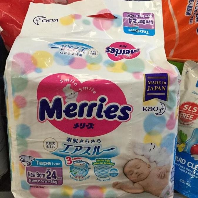 Tersedia Merries NB24s Merries newborn perekat popok bayi