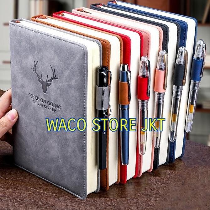 

READY Buku Catatan Kerja Kantor Bisnis Cover Kulit Agenda Notes Binder Tebal NEW