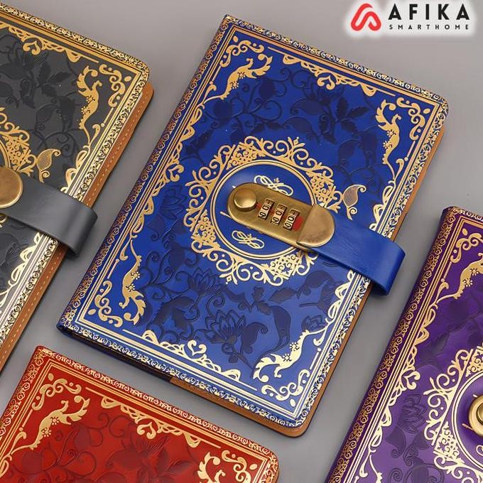 

READY Buku Jurnal Leather Notebook Diary A5 200 Halaman with Lock NEW