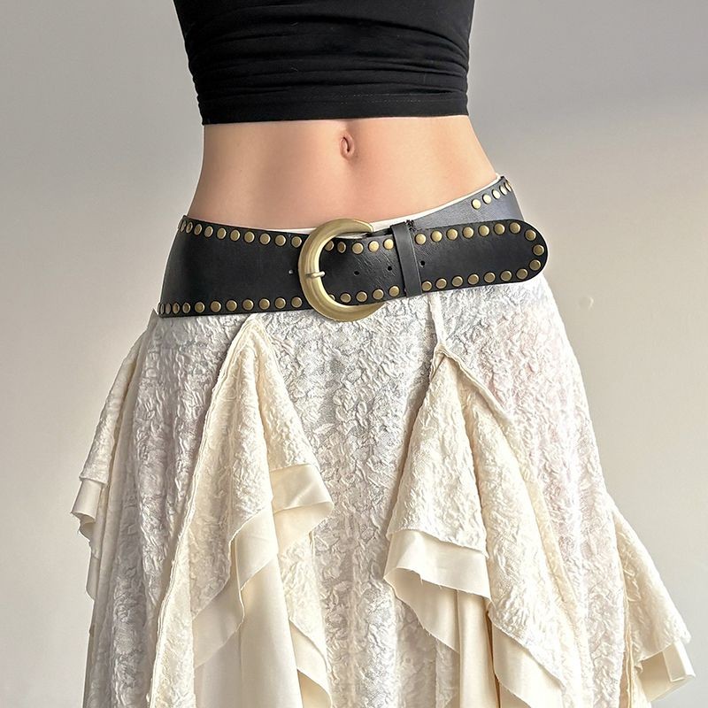 Studded Metal Buckle Belt Skirt Accessory Hot Girl Waist Belt