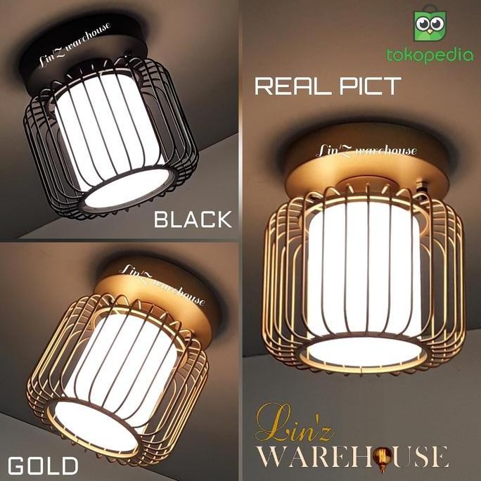 Tersedia Lampu plafon teras MODERN IRON CAGE ceiling lamp SPECIAL PRICE