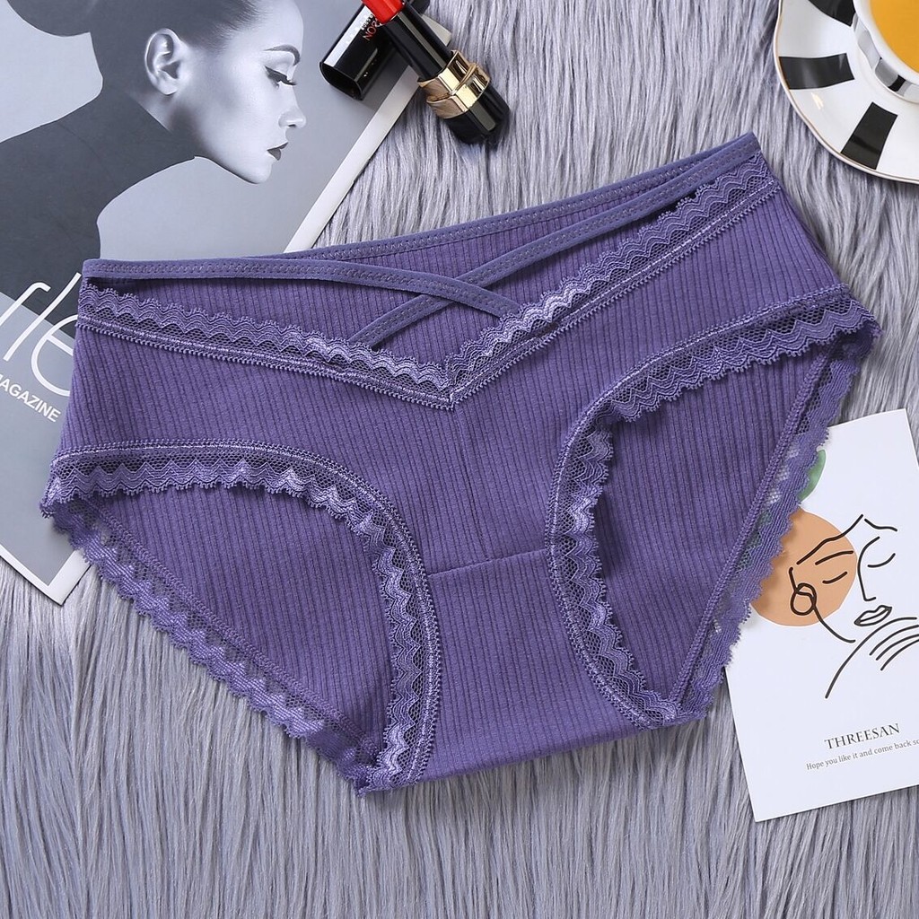 V Celana Dalam Wanita Pinggang Rendah Tali Tipis