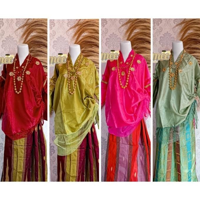 Terpercaya Set Baju Bodo Modern Adat Bugis Makassar (Baju Dan Sarung)