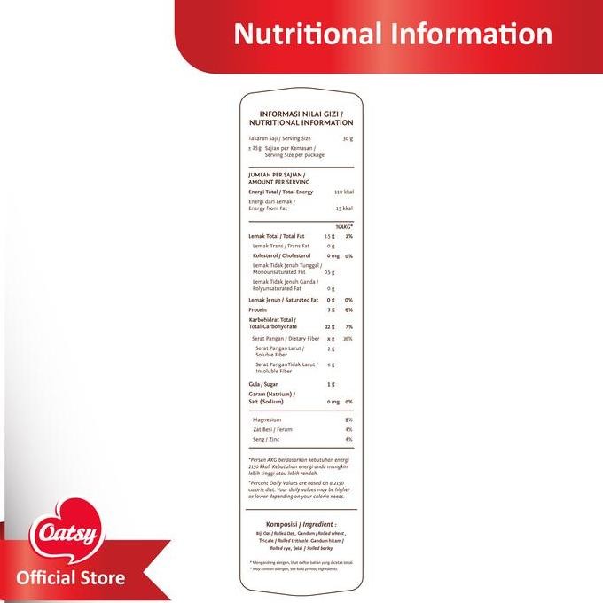 

Oatsy Oats With Multi Grain 750Gr Free Container Terlaris