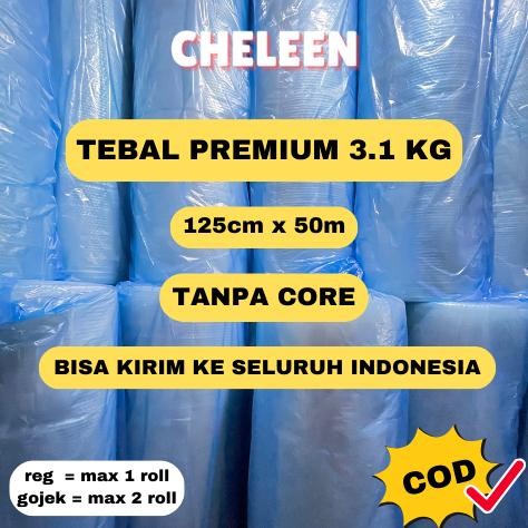 

Produk Baru!! Bubble Wrap Roll 125cm x 50m - Tebal Premium 3KG - Bening & Hitam - Free Ongkir