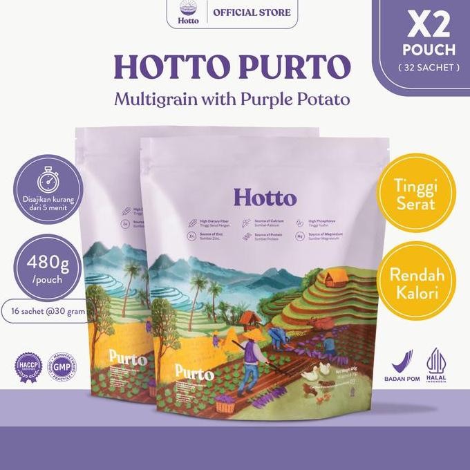 

Hotto Purto Multigrain 2 Pouch Bundling Ubi Ungi Oat Sereal Original Cereal Ungu Oatmeal Makanan Food Granola Instan Best Seller