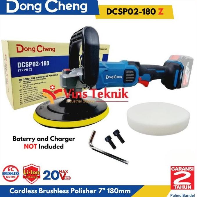 Cordless Brushless Mesin Poles Mobil Polisher Dongcheng Dcsp02-180Z