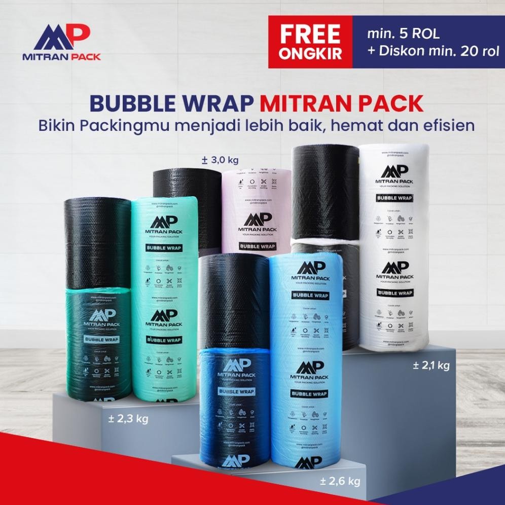 

Produk Baru!! Bubble Wrap 125cm x 50m Hitam Bening Mitran Pack Roll Packing