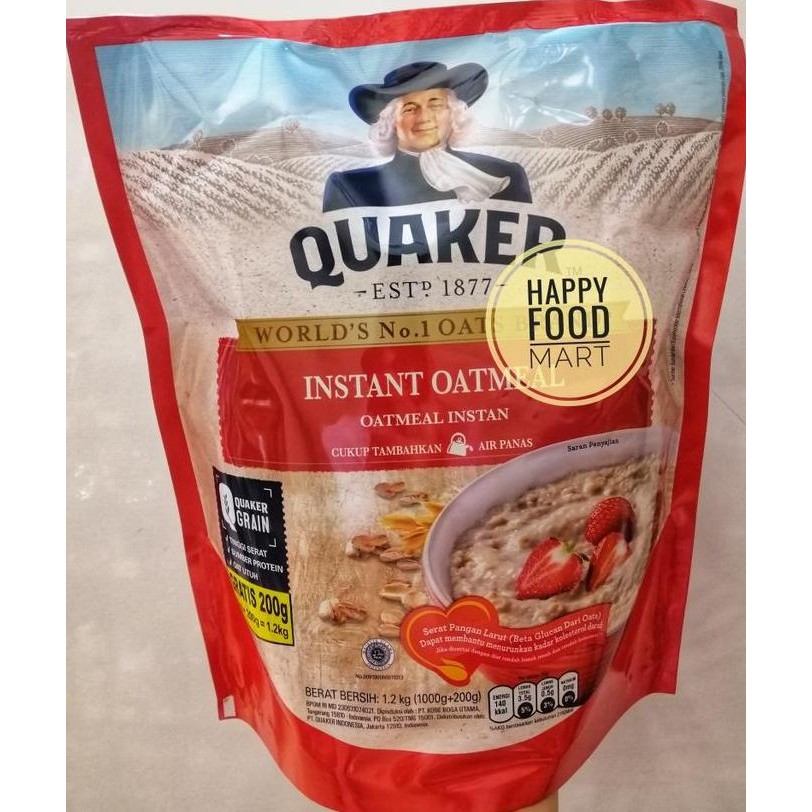 

Quaker Instant Oatmeal 1,2 Kg/Oat Instan 1.2 Kg/Sarapan Sereal Sehat Terlaris