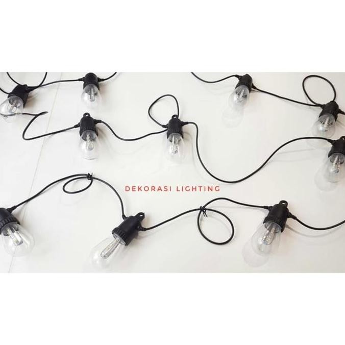 lampu gantung kabel fiting solar cell waterproof led tenaga surya
