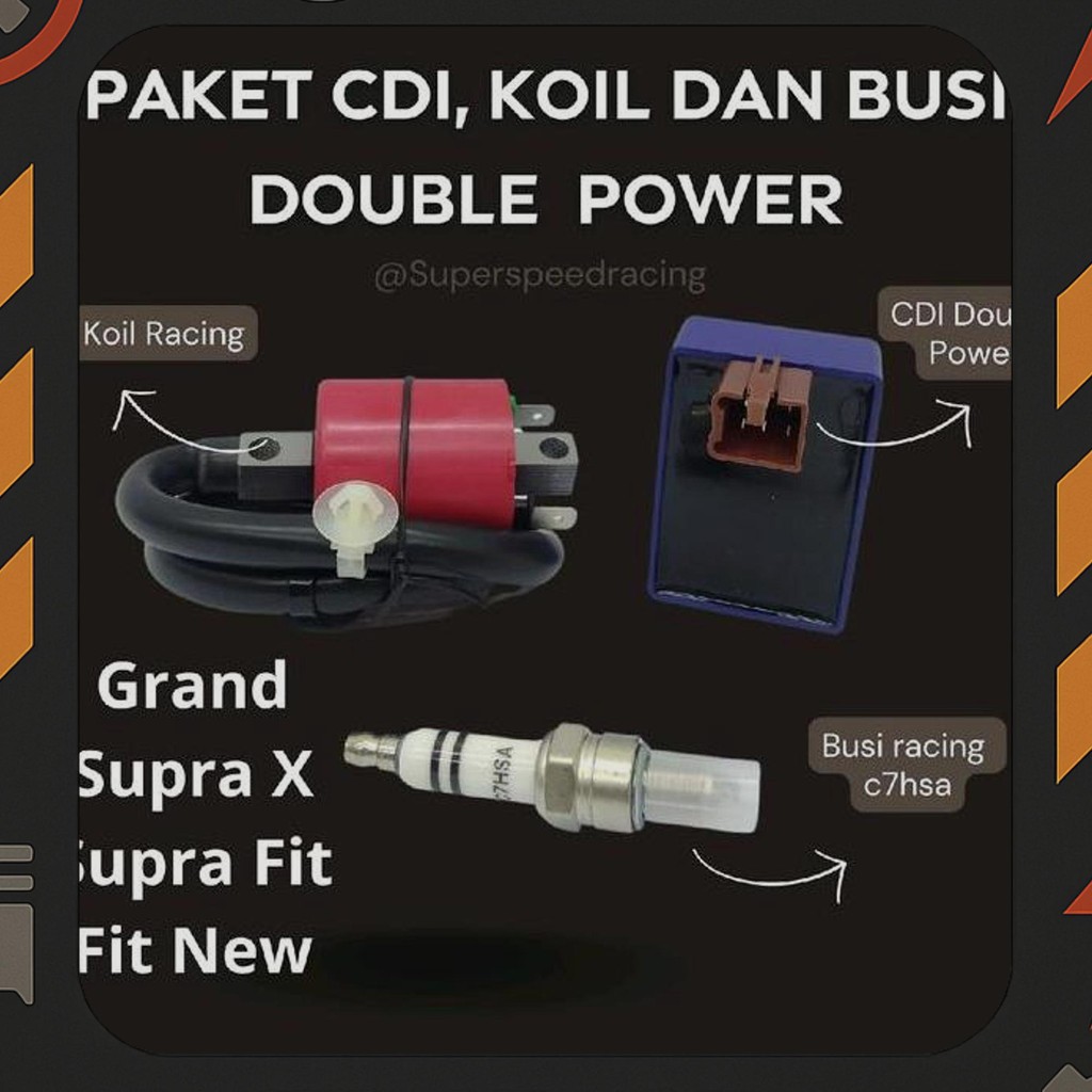 Gratis Ongkir Paket Cdi Dan Koil Busi Racing Double Power  Supra X Grand Revo Fit Supra Fit/ Fit New