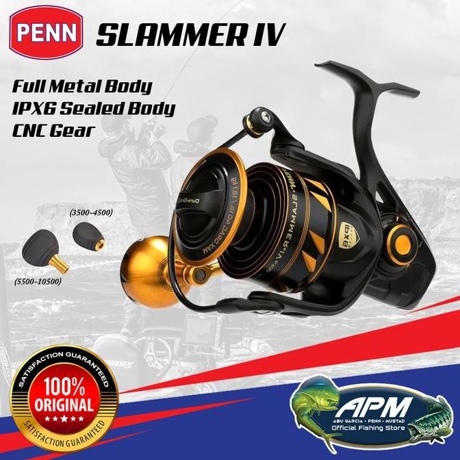 Tersedia PENN Reel Pancing Spinning SLAMMER IV 8+1BB 2500 - 10500 IPX6 Sealed Full Metal Body Saltwa