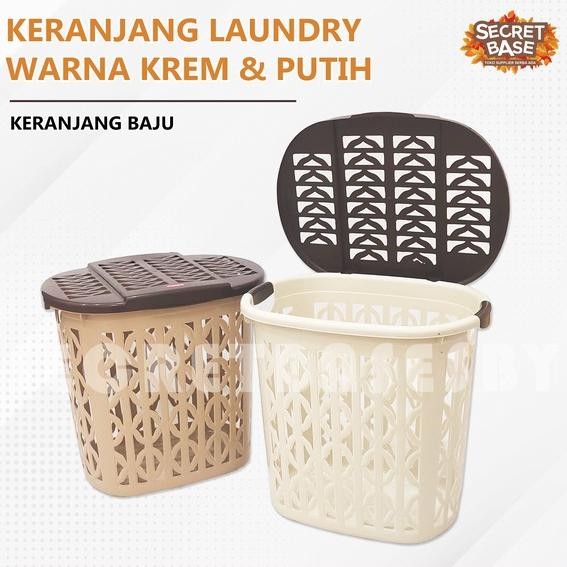 KERANJANG LAUNDRY - Keranjang Baju / Keranjang Pakaian Tutup Plastik Tinggi Serbaguna