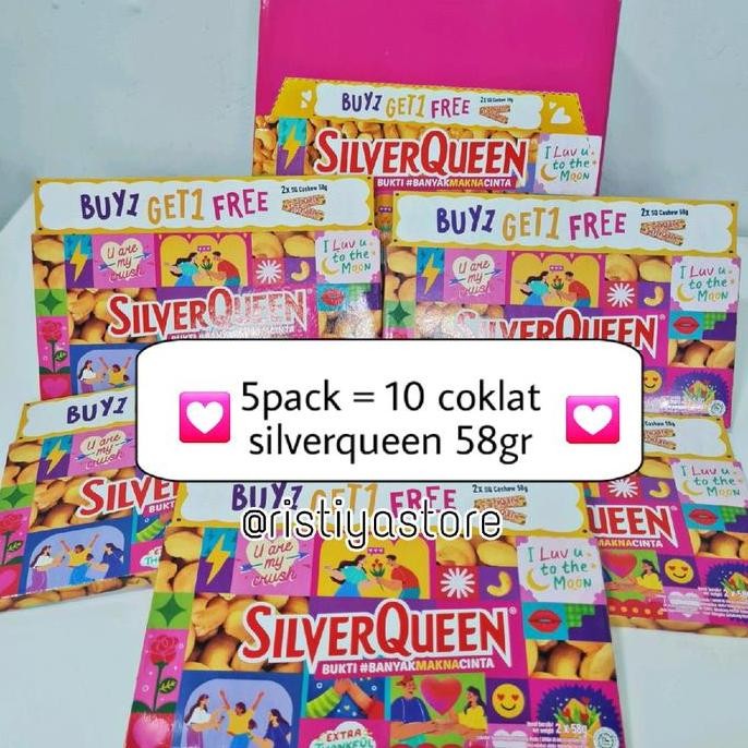 

Promo Coklat Silverqueen 5Pack Isi 10 X 58Gr