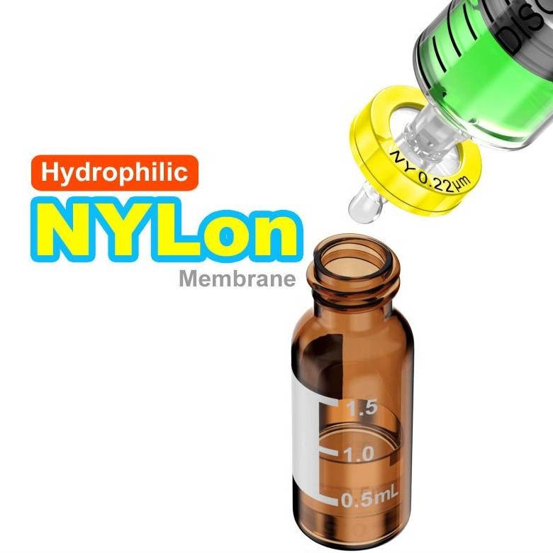 TERMURAH Syringe Filter 13mm 0,22 Um 25pcs Syringe Filter Nylon Syringe Membrane Filter ZX41