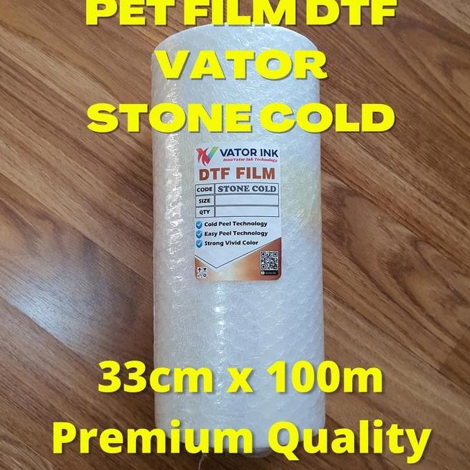 

Pet Film Dtf Vator Stone Cold Roll 33Cm X 100M Sablon Dtf Tinta Dtf