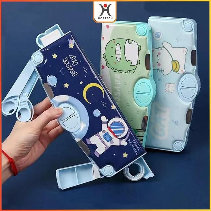 

Aimilo Kotak Pensil Multifungsi Lengkap Peruncing Gunting Penggaris