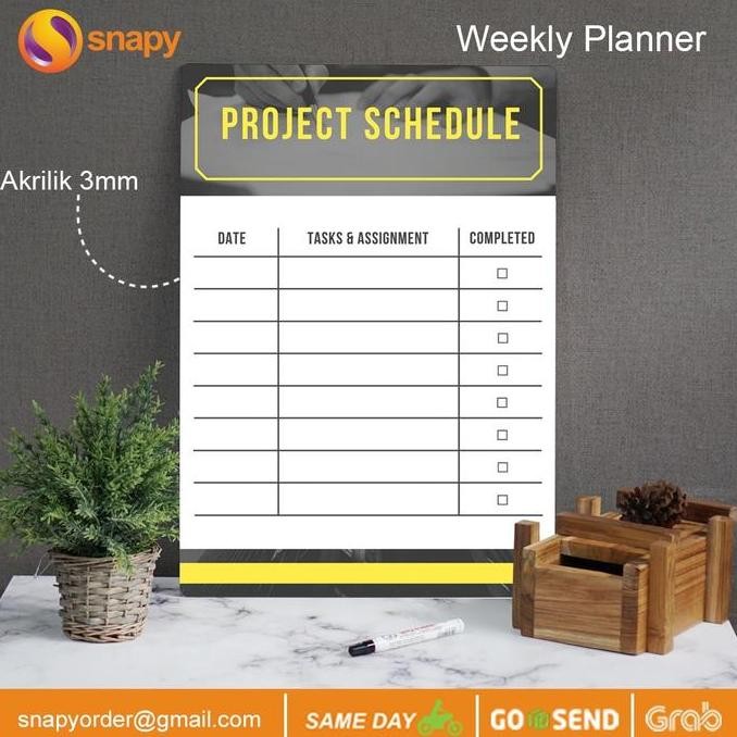 

Weekly Planner Akrilik | Wall Planner Dinding | Schedule Board