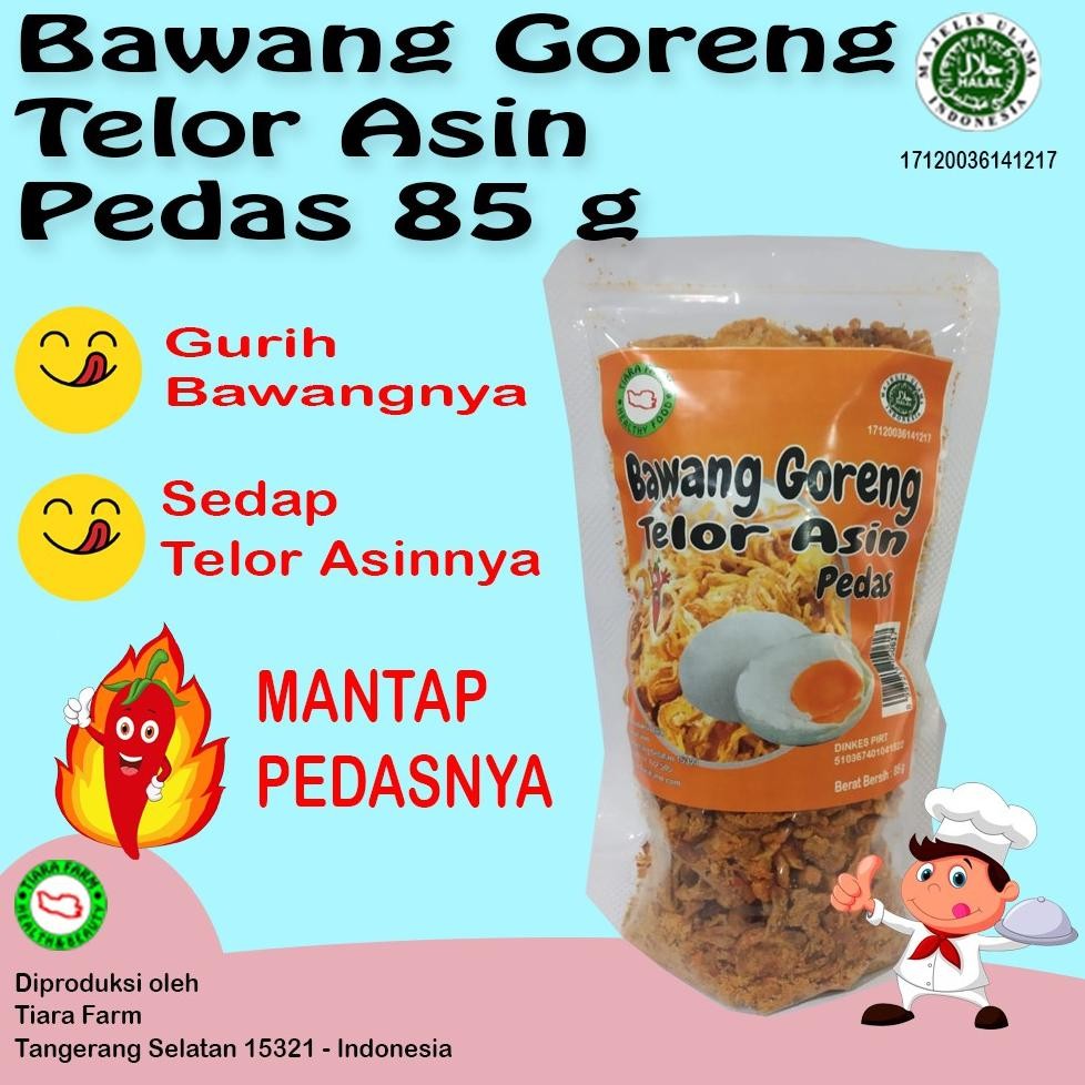 

ready Tiara Farm - Bawang Goreng Telur Asin Pedas - 85 g murah