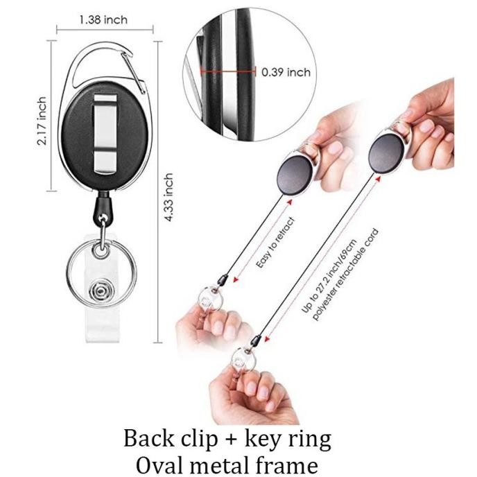 

Gantungan Kunci Id Card Name Tag Dengan Tali Tarik Ulur Retractable MURAH