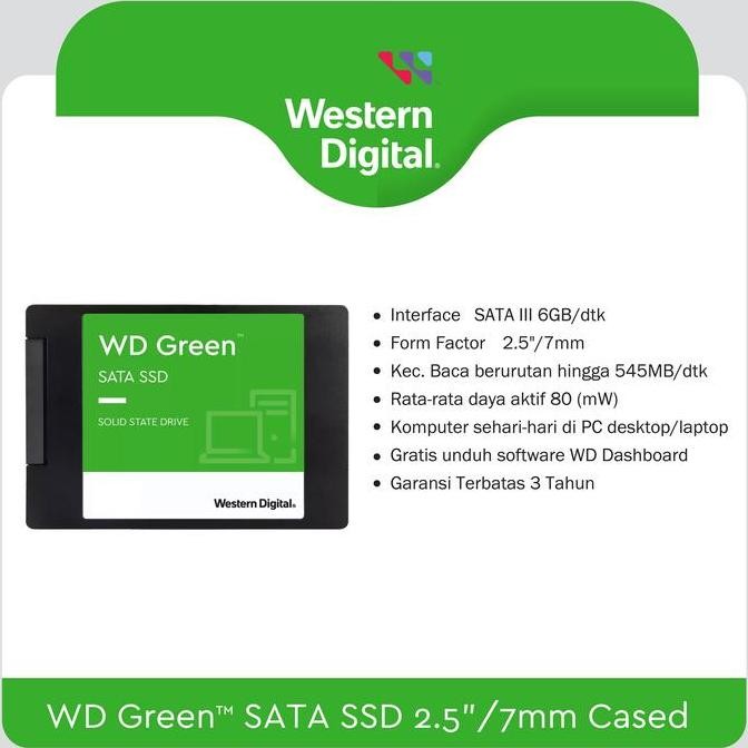 SSD WD Green 1TB SATA3 6GB/s Resmi Garansi Indonesia 3 Tahun - Komputer & Laptop