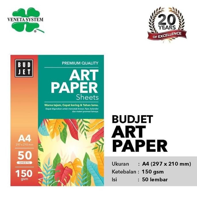 

baru Kertas Art Paper A4 isi 50 Sheets - Budjet Art Paper 150 Gsm