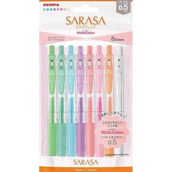 

Zebra Sarasa Milk Color Pen Set 8 Milk Colors