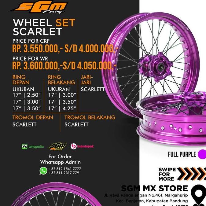 WHEELSET SUPERMOTO FULL SCARLET CRF WR