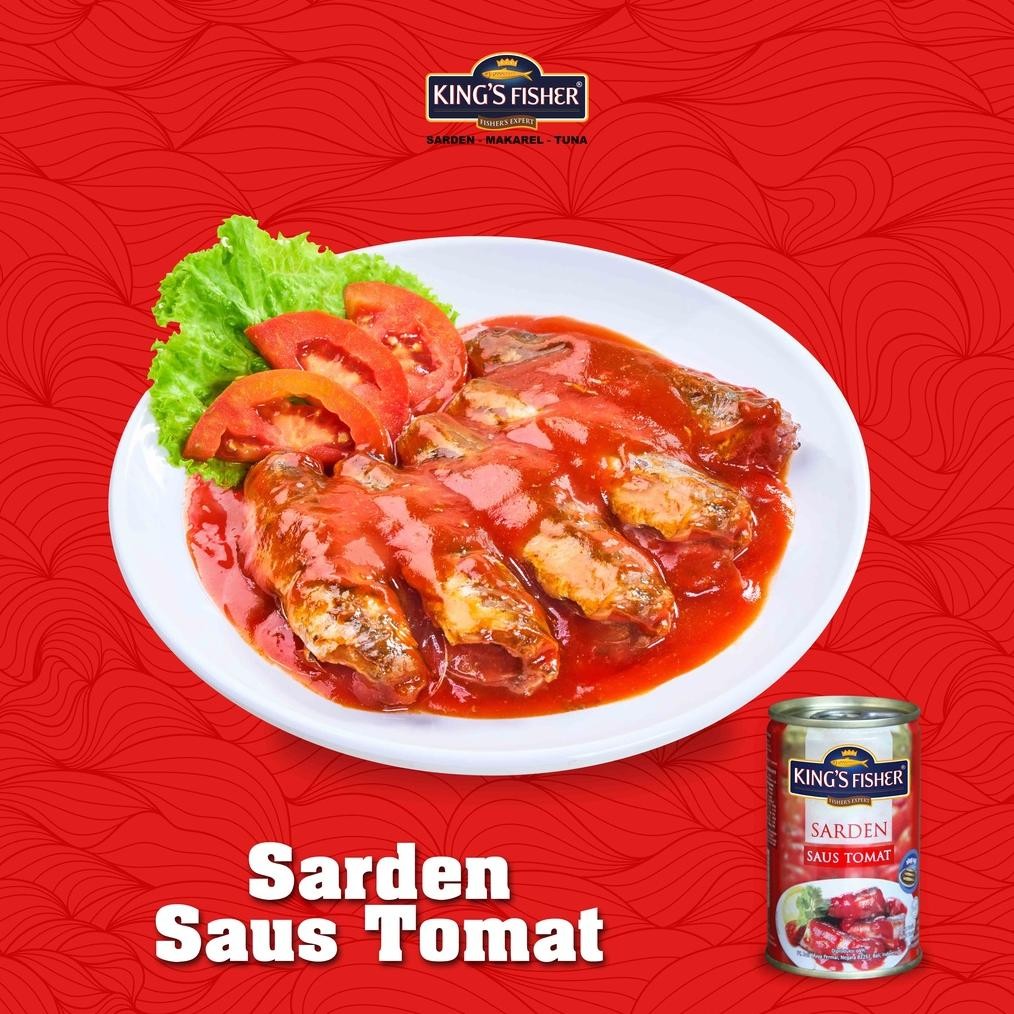 

ready King's Fisher Paket 2 pcs Sarden saus tomat Makanan Kaleng 425 gr murah