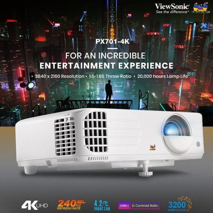 Projector 4K ViewSonic PX701-4K Home Theater and Gaming projector